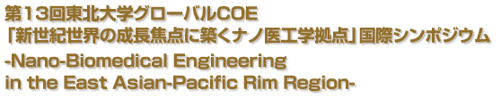 第13回COE「新世紀世界の成長焦点に築くナノ医工学拠点」